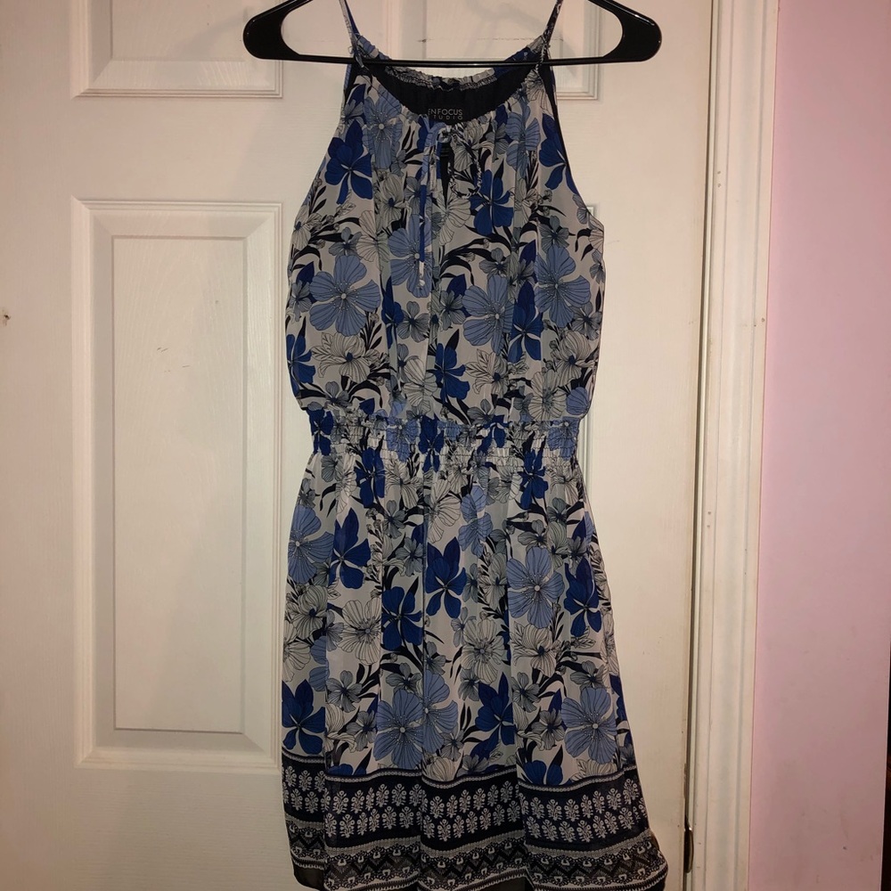 Blue floral dress